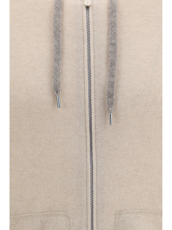 Hoodie Cashmere Sand-Pebble Sand/pebble (capra Hircus) Sweatshirts