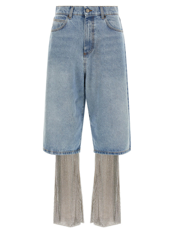 Giuseppe Di Morabito Crystal-Embellished Denim Jeans — Blue