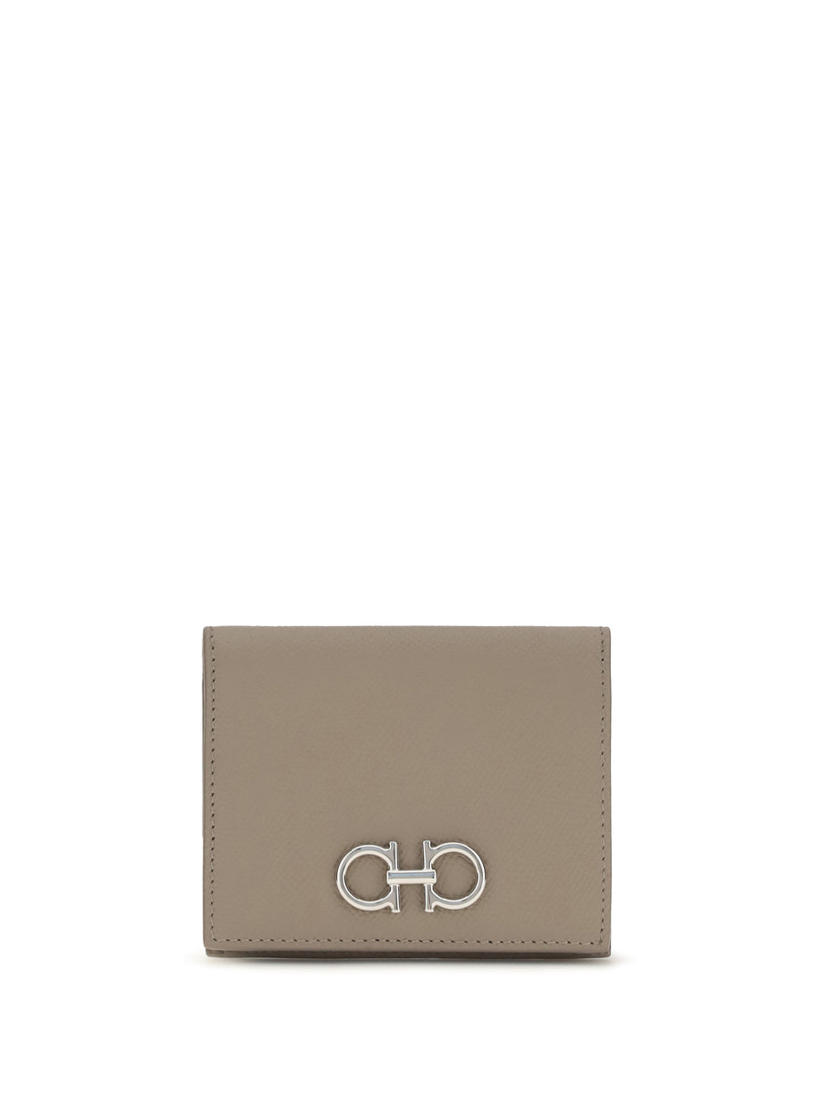Wallet Gancini Taupe Grey Calf Leather Shoulder Bags