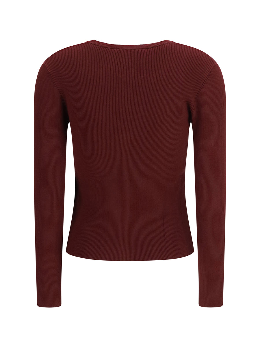 Cardigan Ribbed Viscose Berry