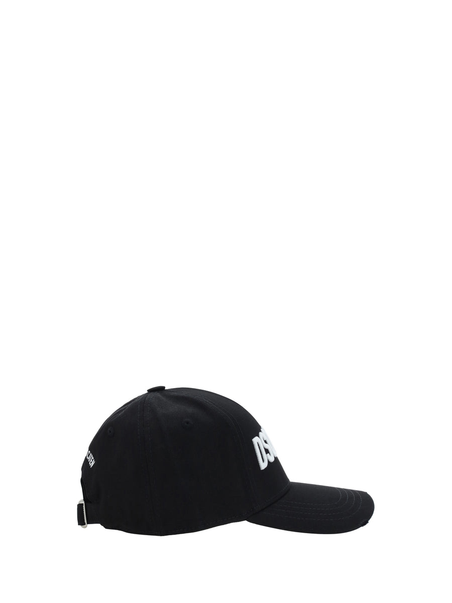 Logoed Cotton Baseball Hat Nero+biano
