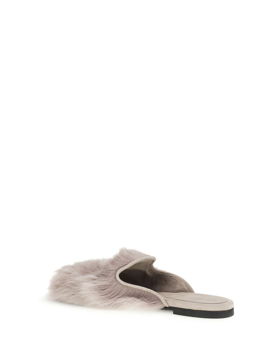 Mules Sheepskin Grey Lamb (ovis Aries) Sandal