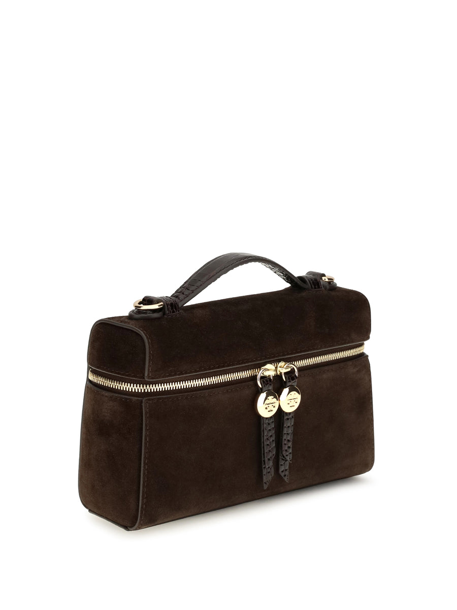 Top Handle Bag Romy Suede Dark Cocoa Shoulder