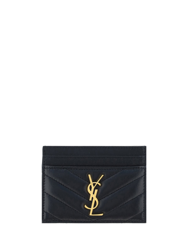Saint Laurent 100% Lambskin card case in black