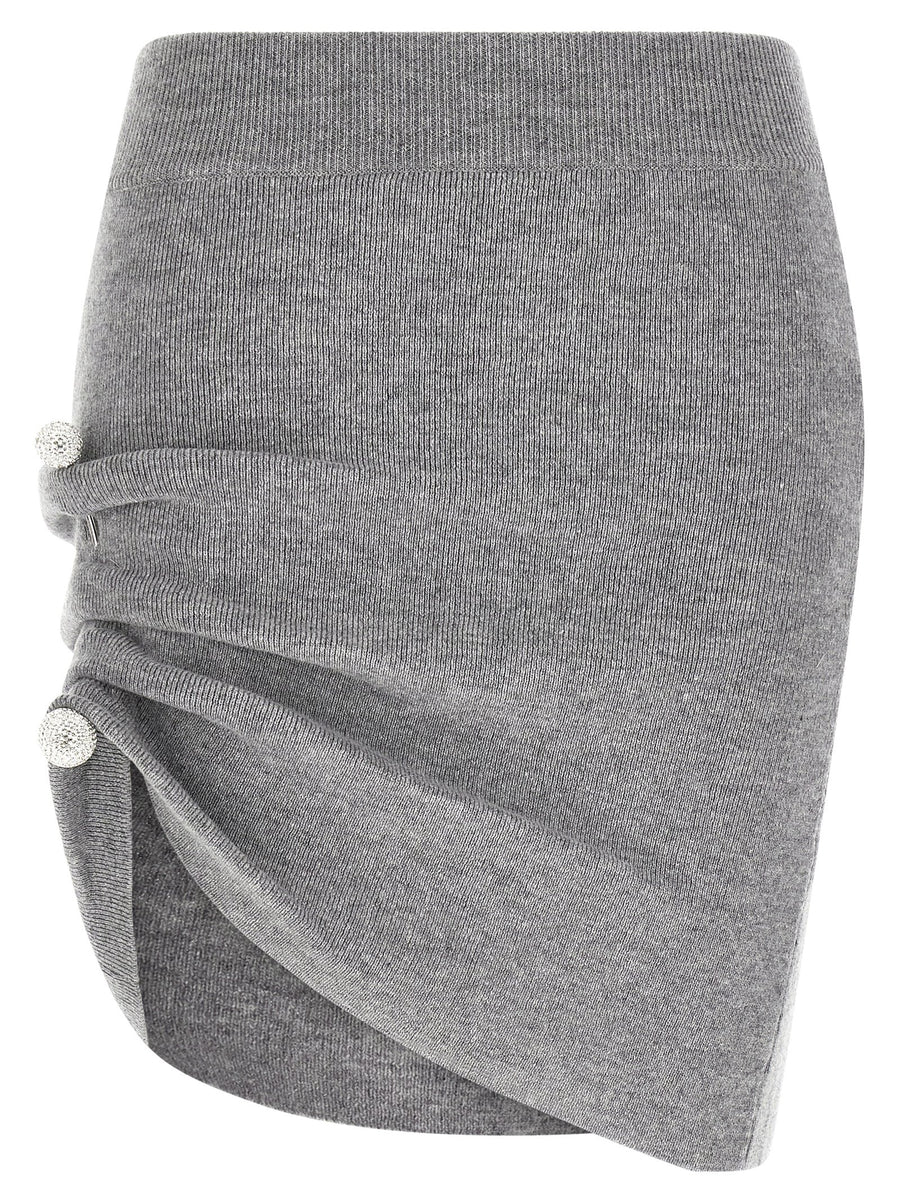 Giuseppe Di Morabito Asymmetrical Draped Virgin Wool Skirt — Taupe