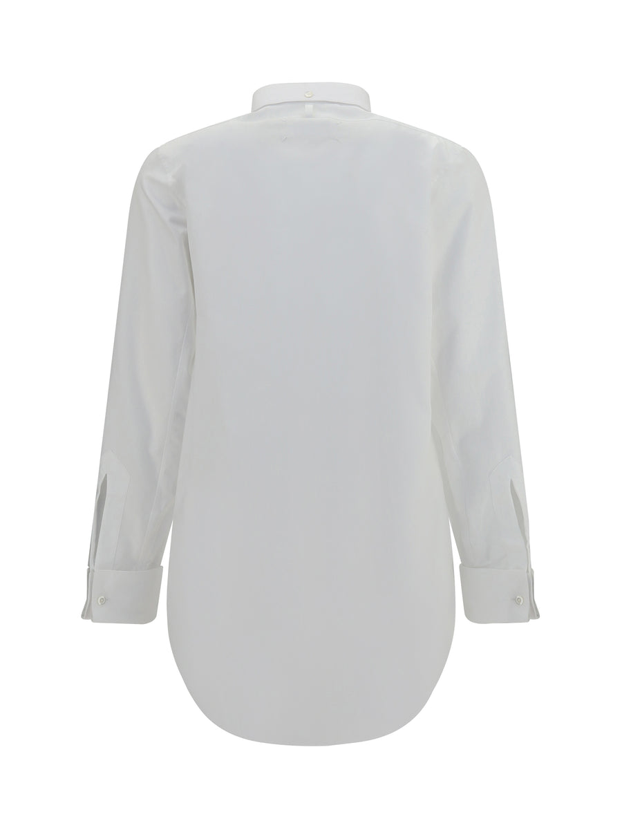 Shirt Band Collar White Cotton