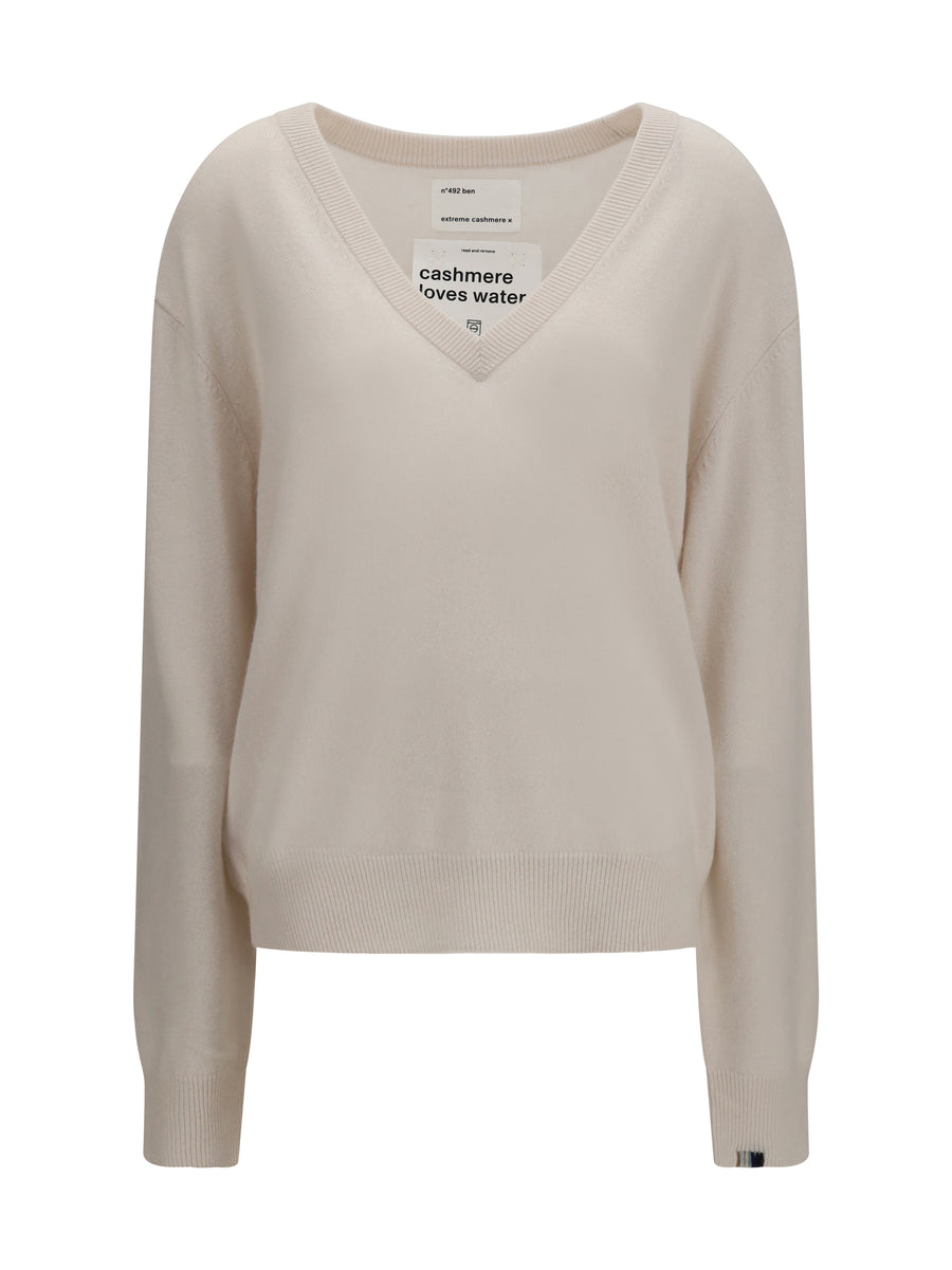 N°492 Ben Cashmere Sweater Bone Kashmir/capra Hircus