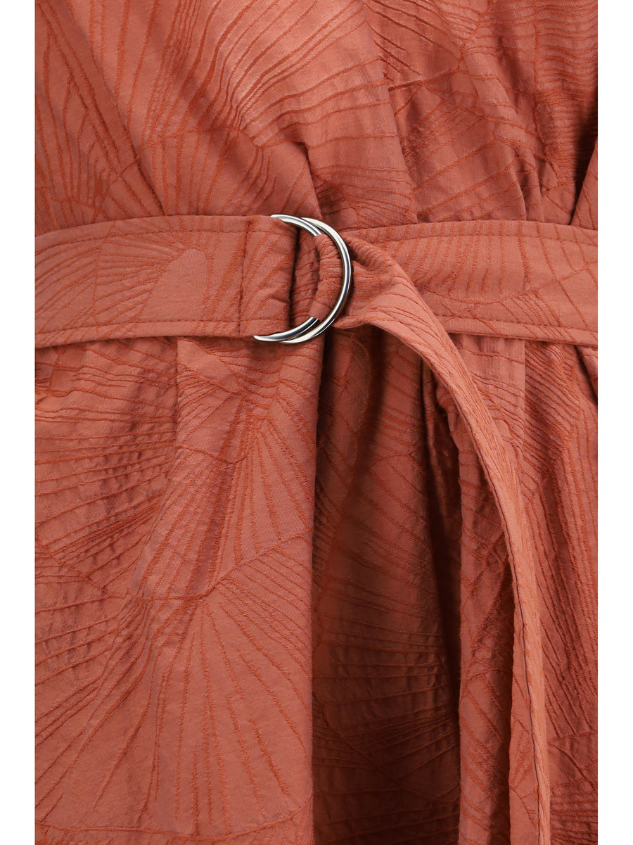 Midi Dress Orange Flame Cotton