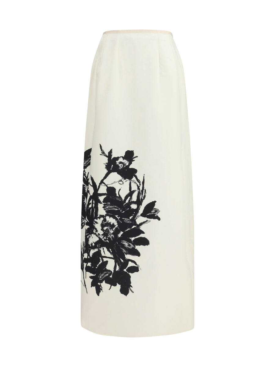 Crida Milano 70% Cotton; 30% Linen skirt in white