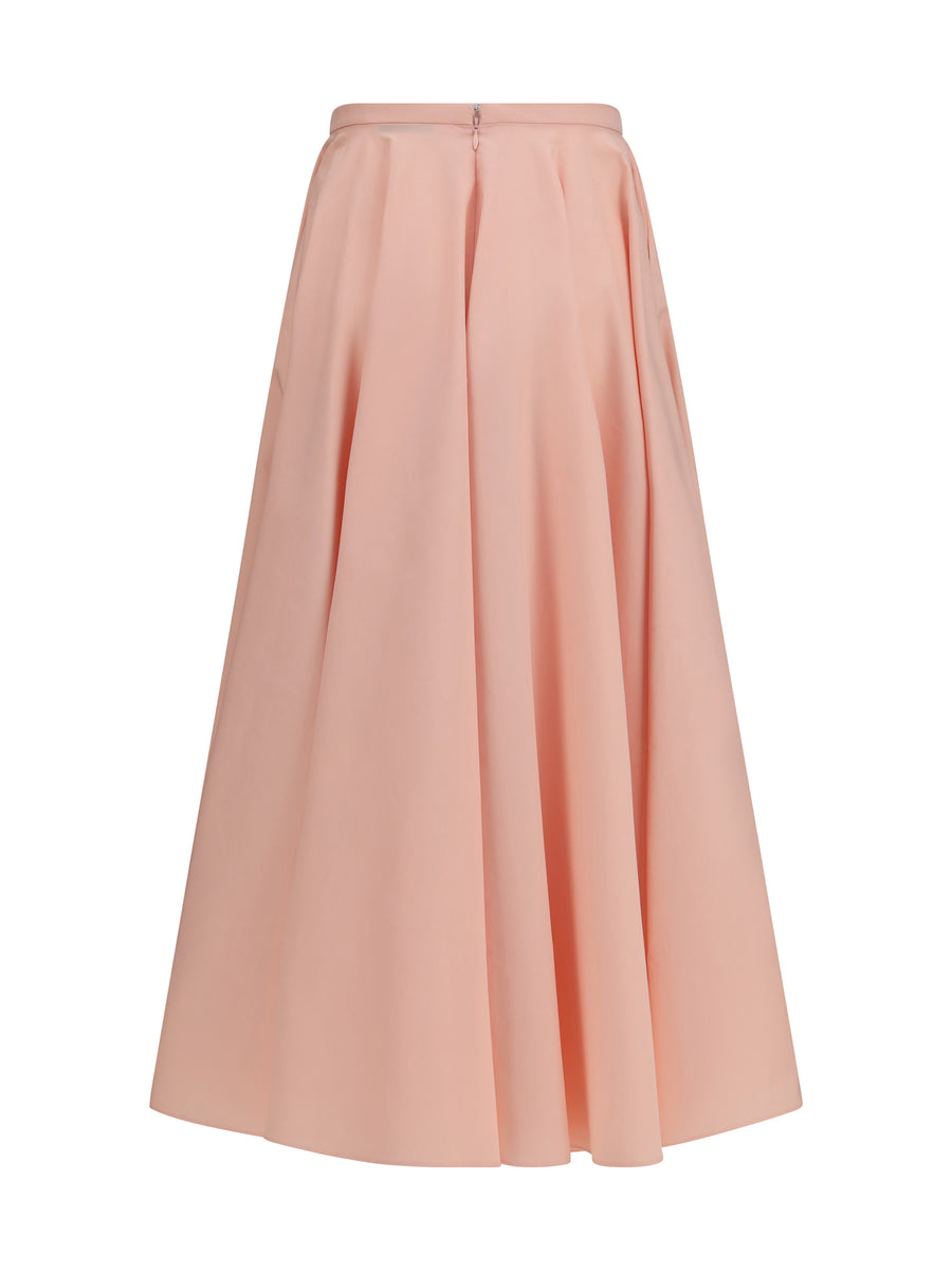 Skirt Long Circular Silk Pink Cotton