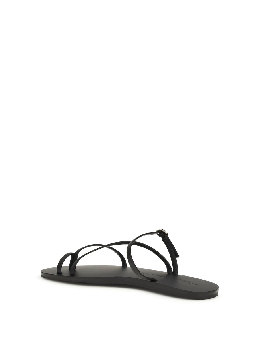 Leather Strappy Sandals Giorgia Black Calf