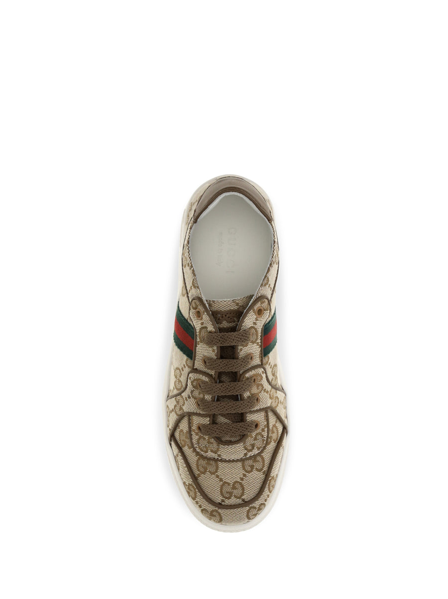 Sneakers Gg Monogram Web Detail Vint. Sand/cashew/vrv Upper Fabric Trainers