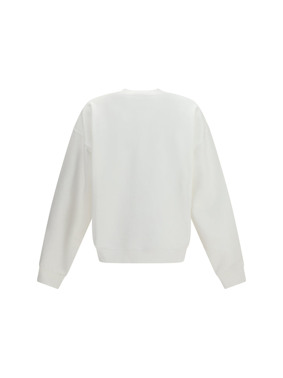 Cotton Crew Neck Sweatshirt White Sweatshirts