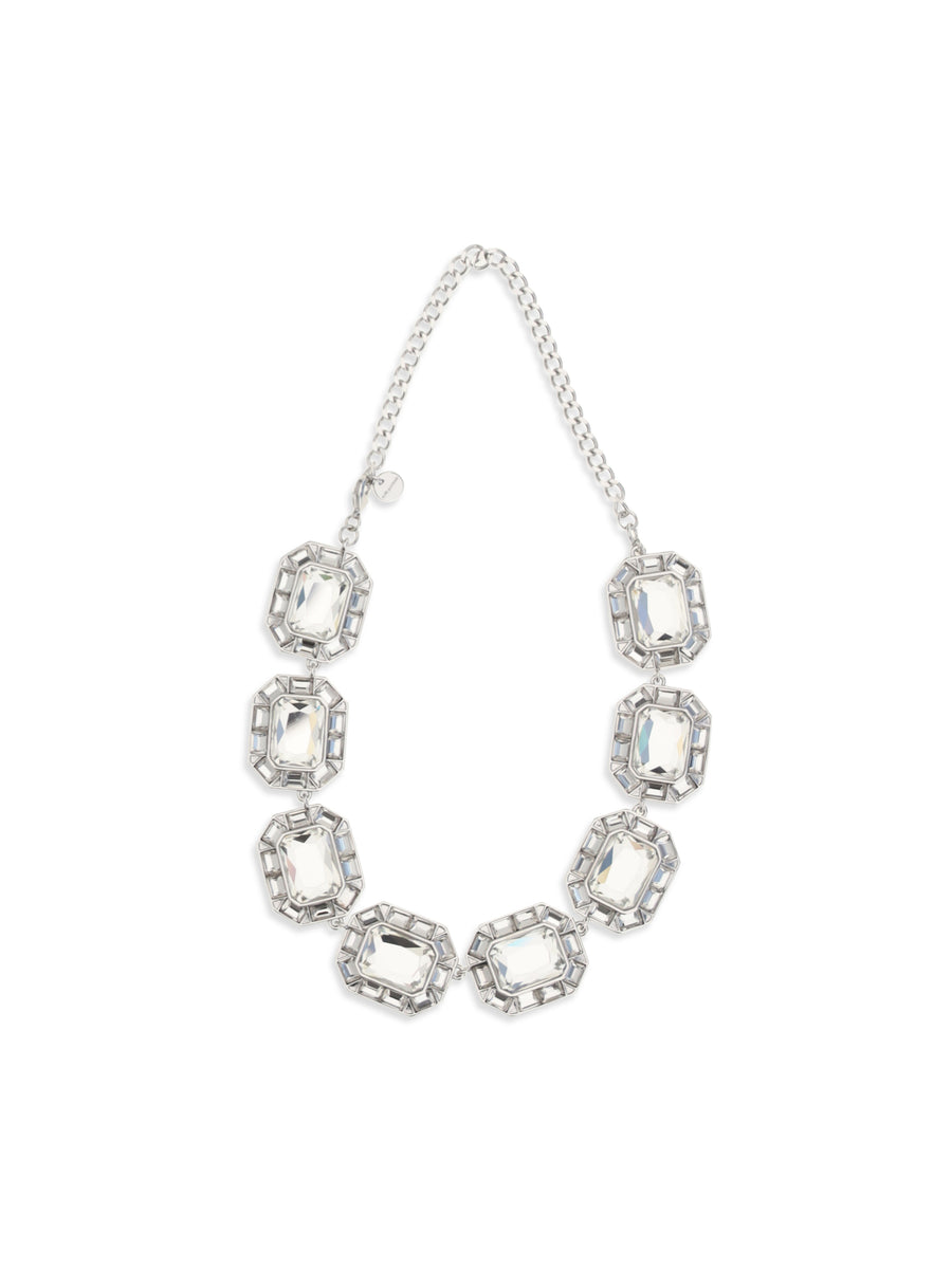 Necklace Silver Crystal Brass Necklaces