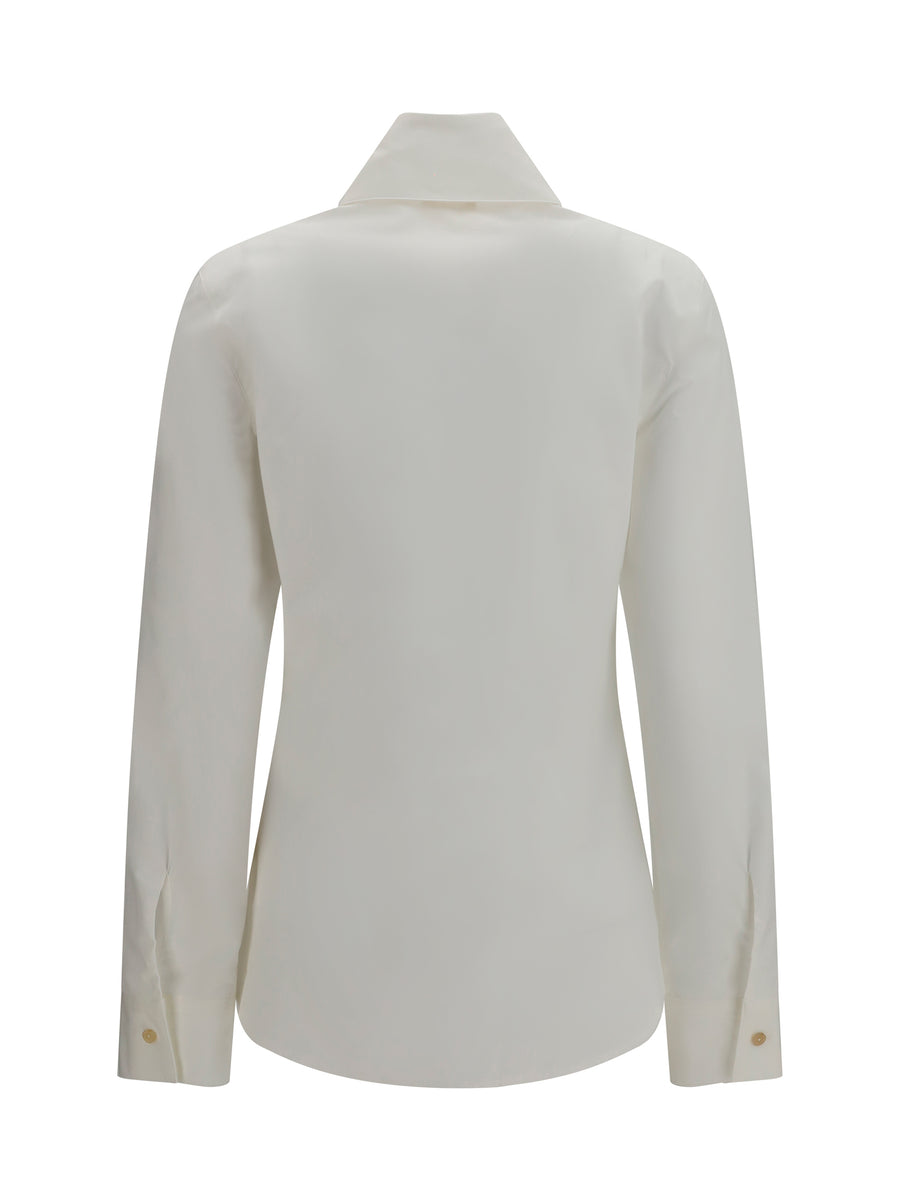 Shirt Ivy High-Neck Chalk Cotton