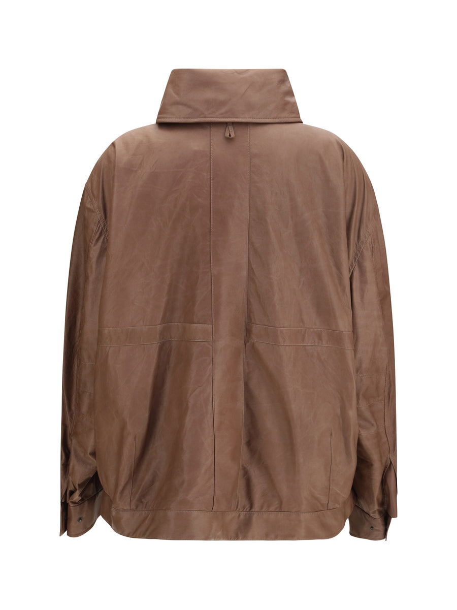 Leather Jacket Isa Currant Lambskin