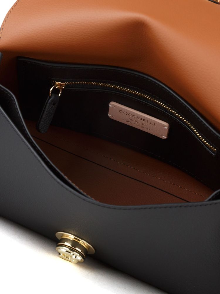 Coccinelle Handbag Black-Cognac Black/cognac Cowhide Bags / Handbags