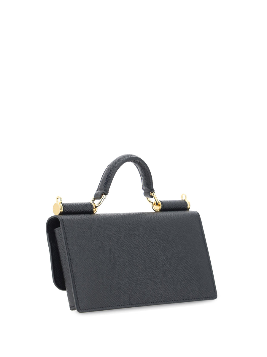 Shoulder Bag Micro Sicily Black Leather Calf (bos Taurus)