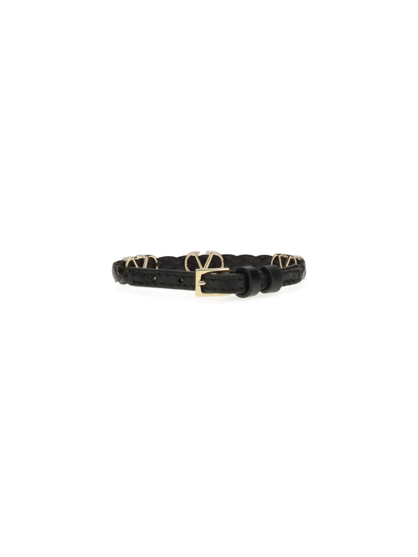 Bracelet Vlogo Signature Black Leather Calf Bracelets