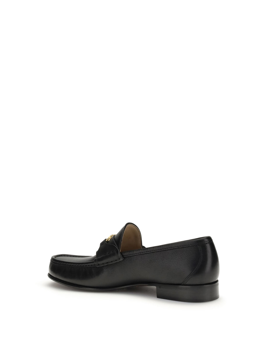 Loafers Signature Vlogo Black Upper Calf Leather