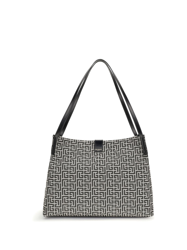 Balmain 47% cotton shoulder bag in gray