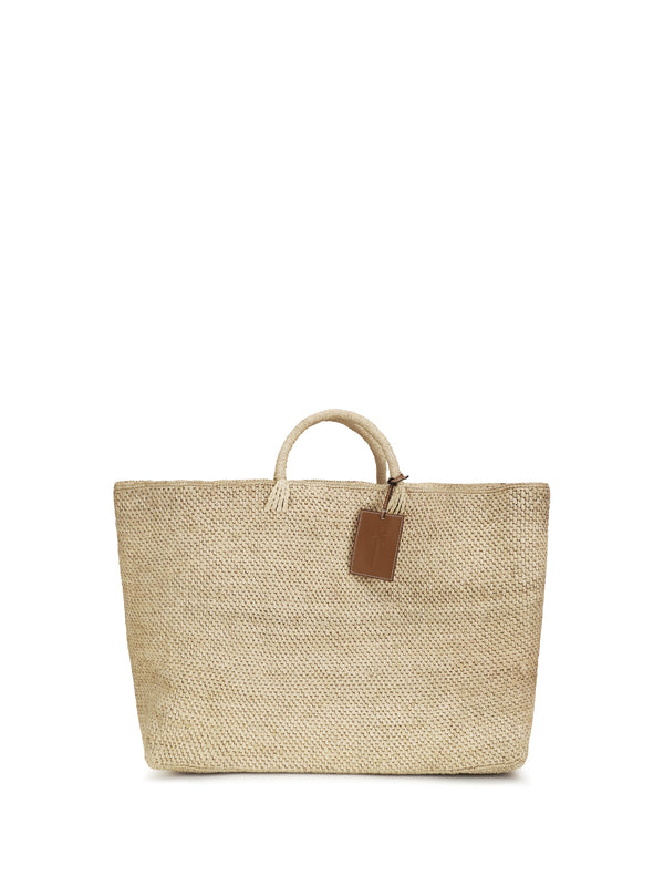 Manebi 100% Raffia tote bag in beige
