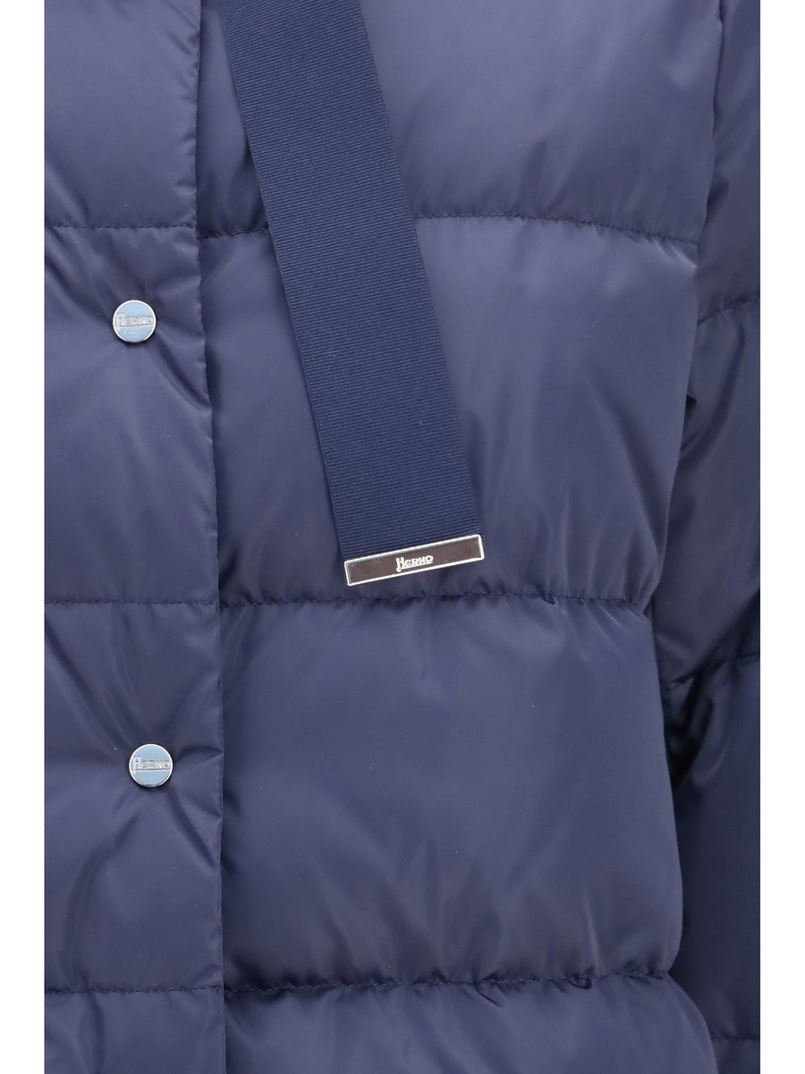 Down Jacket Satin New Blue Polyester Puffer