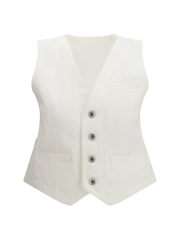 Sacai 100% Cotton vest in white