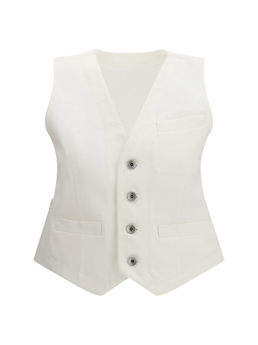 Sacai 100% Cotton vest in white