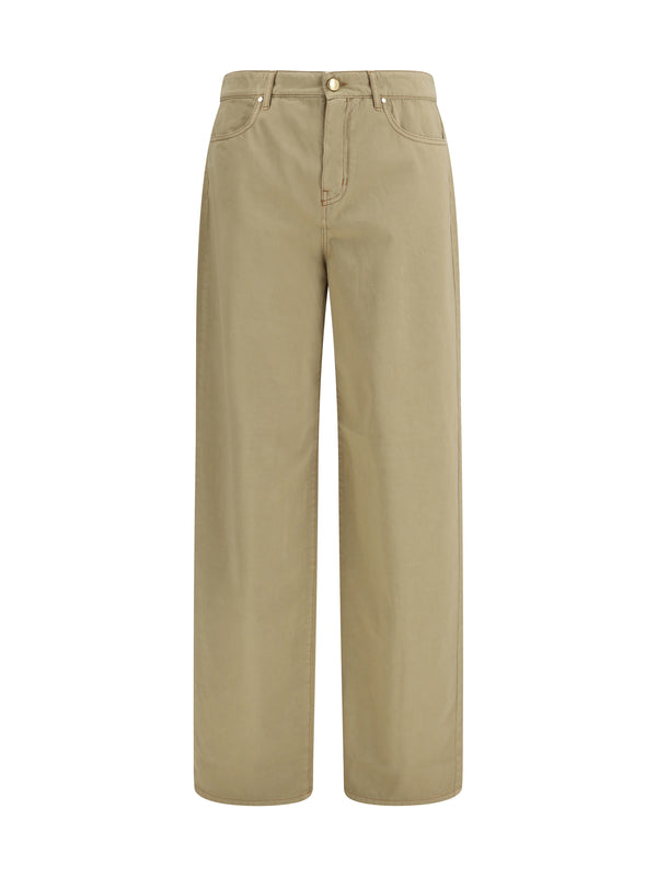 Max Mara Studio 100% Cotton trousers in beige