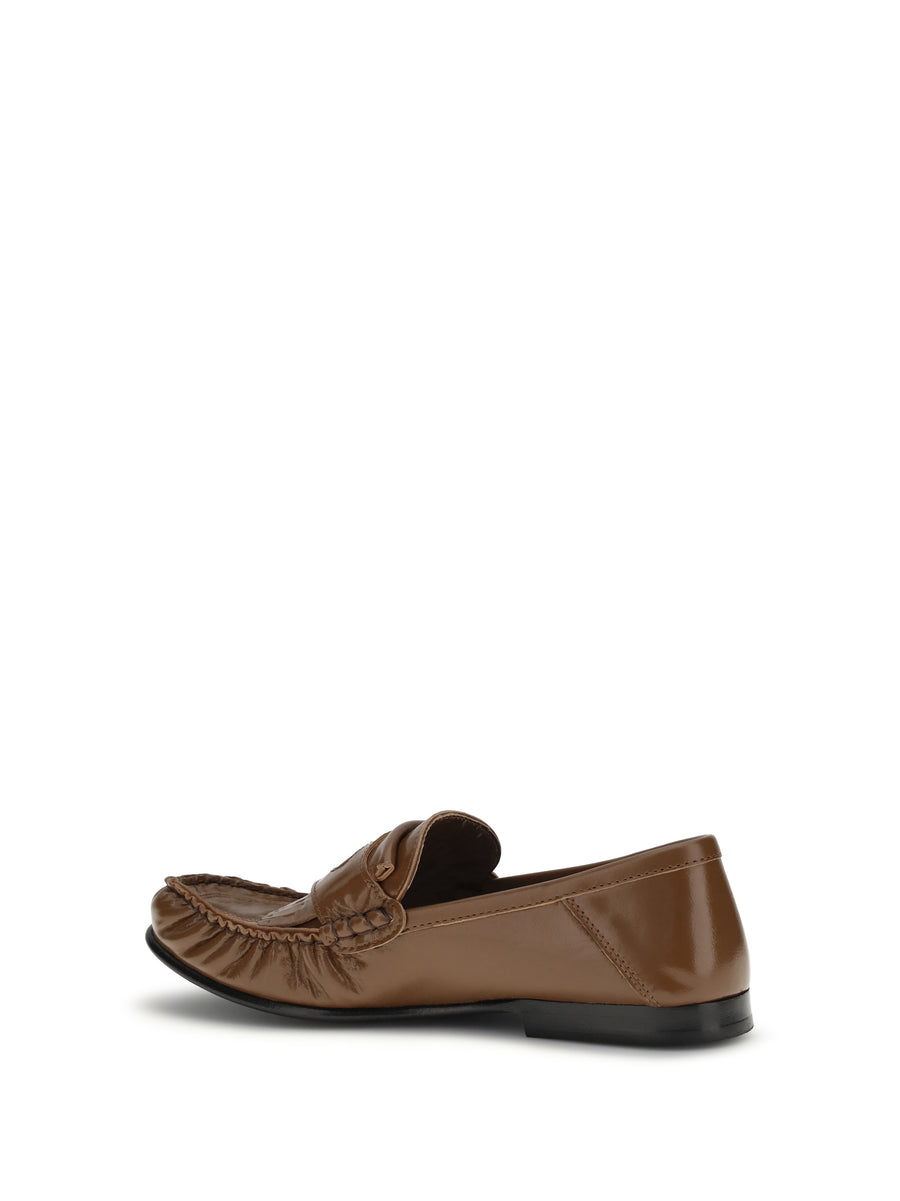 Leather Loafers With Tassels Brown Upper: Lamb
