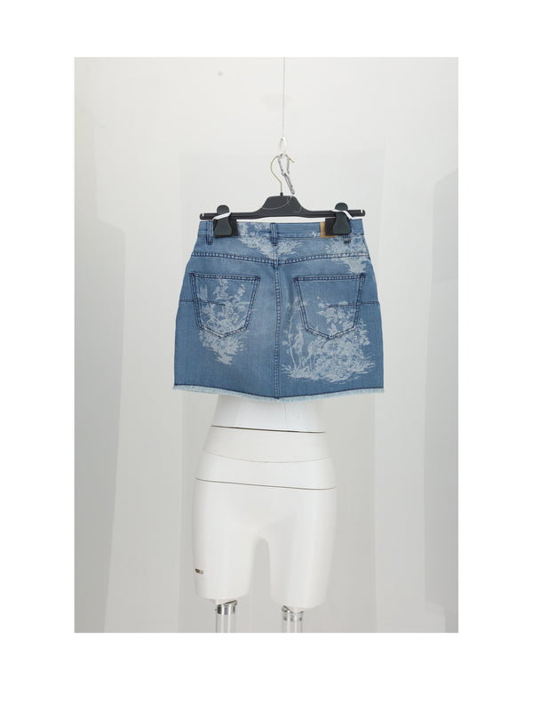 Denim Skirt Blue Cotton