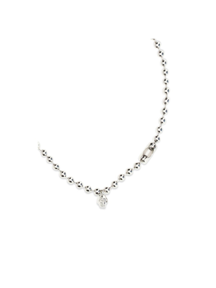 Necklace Pearl Skull White Brass Necklaces