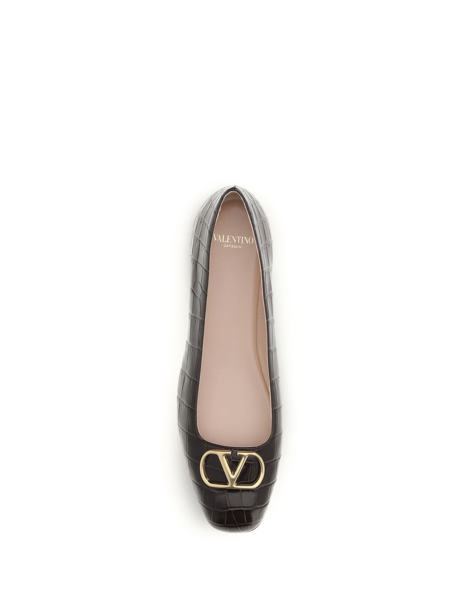 Ballerina Flats Oak Brown Nappa Leather Upper: Calf Shoes