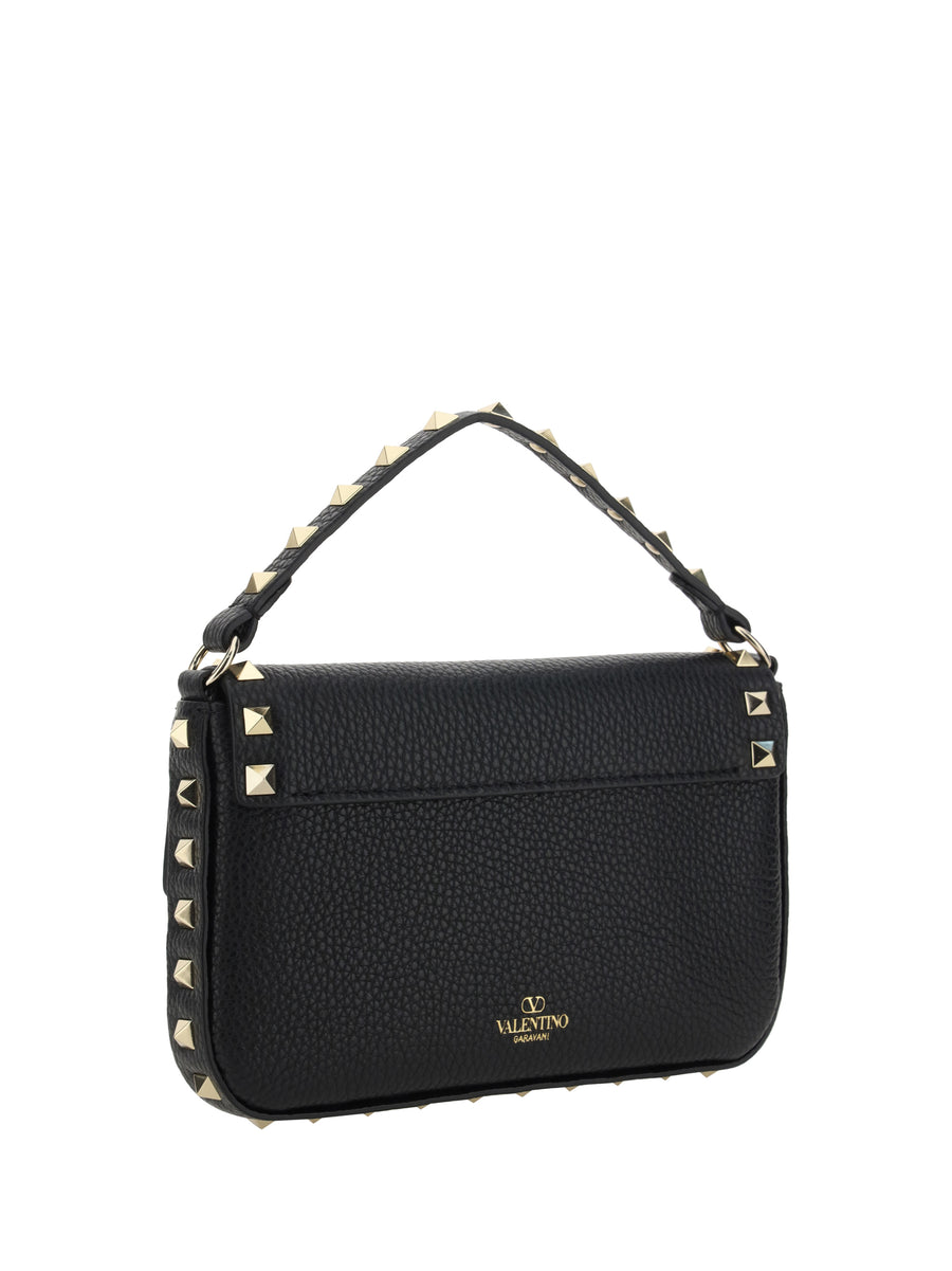 Mini Shoulder Bag Rockstud Calf Leather Black