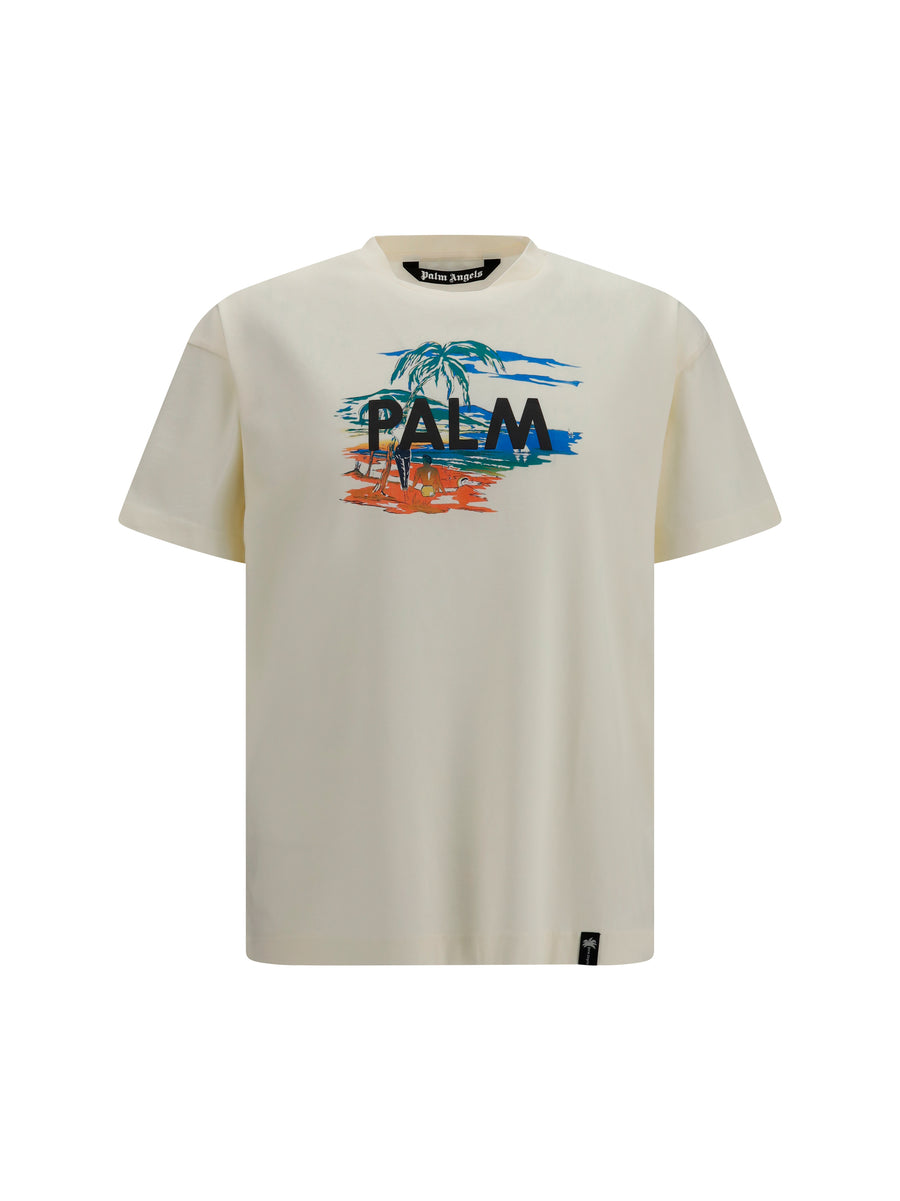 T-Shirt Palm Island Off White-Multicolour White/multicolour Cotton T-shirts