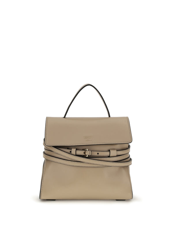 Moschino 100% Goatskin top handle bag in beige