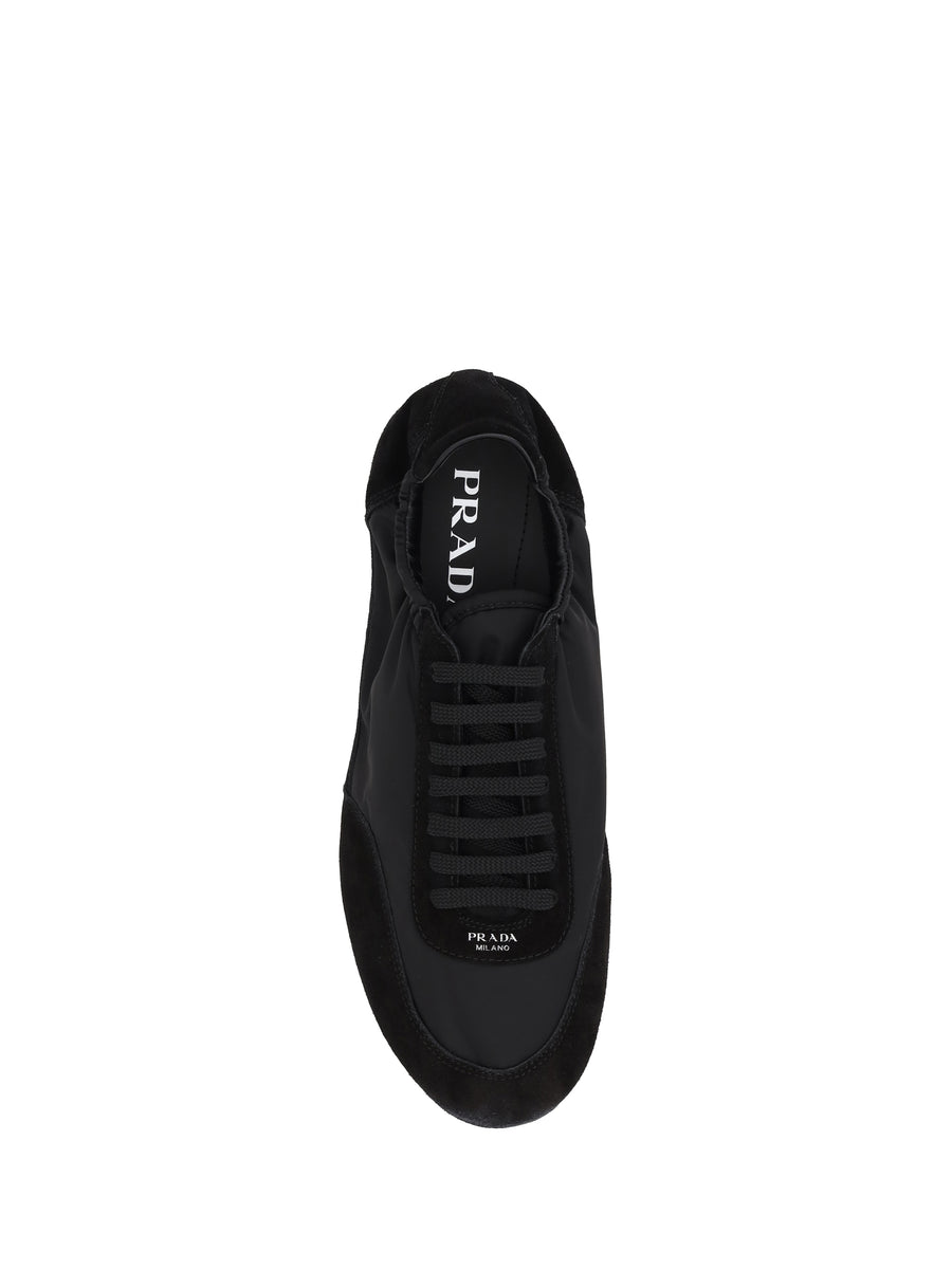 Sneakers Black Upper: Recycled Polyamide Lace-up Shoes