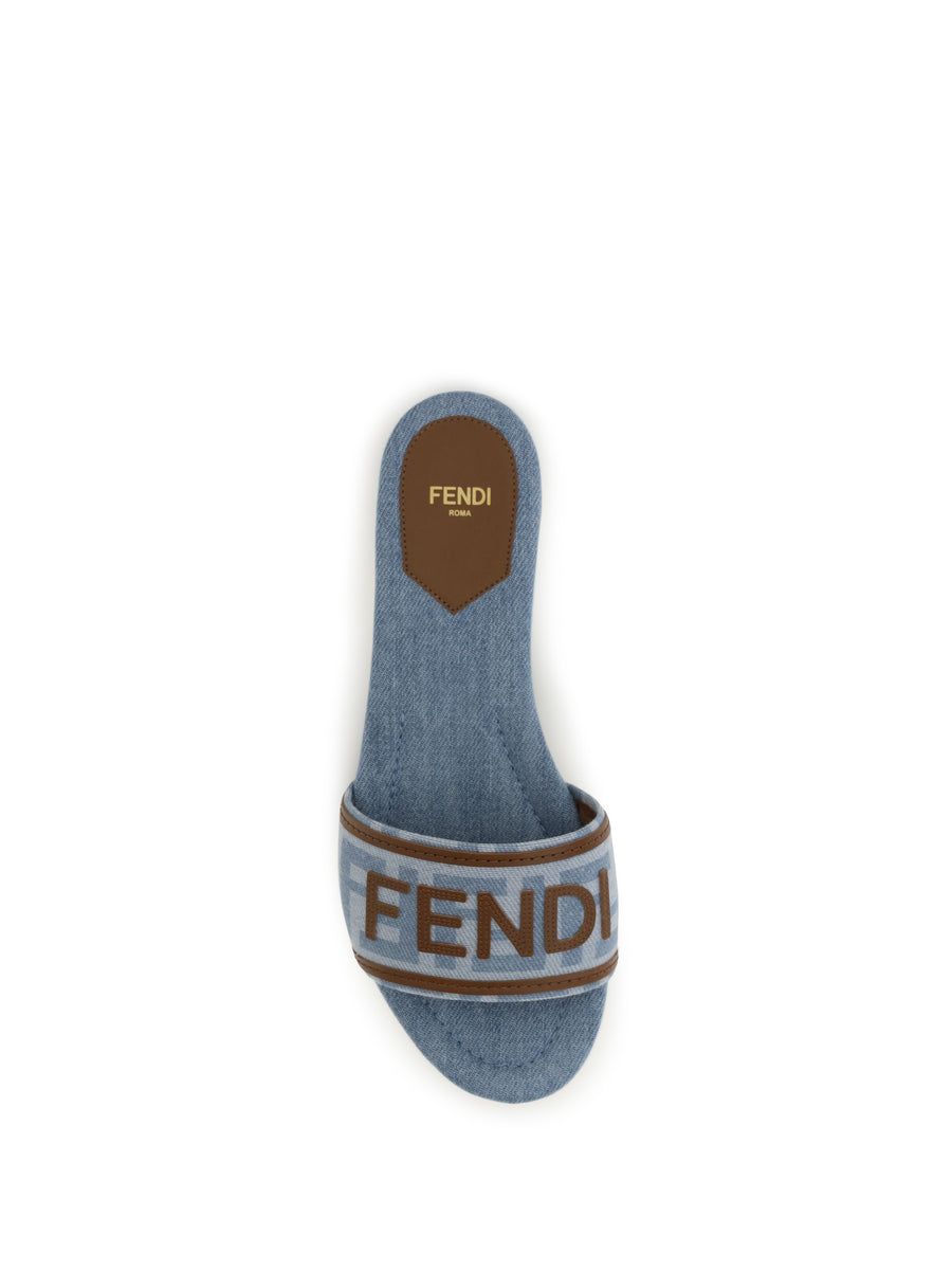 Sandals Ff Denim Sky Sky/sellier Cotton