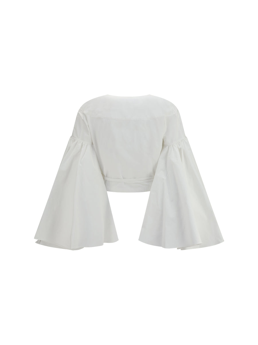 Wrap Top Paysan White Cotton Shirt