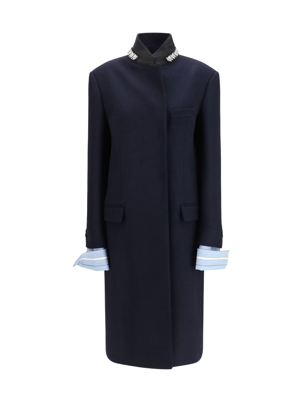 Double Wool Coat Bleu Fleece Ovis Aries