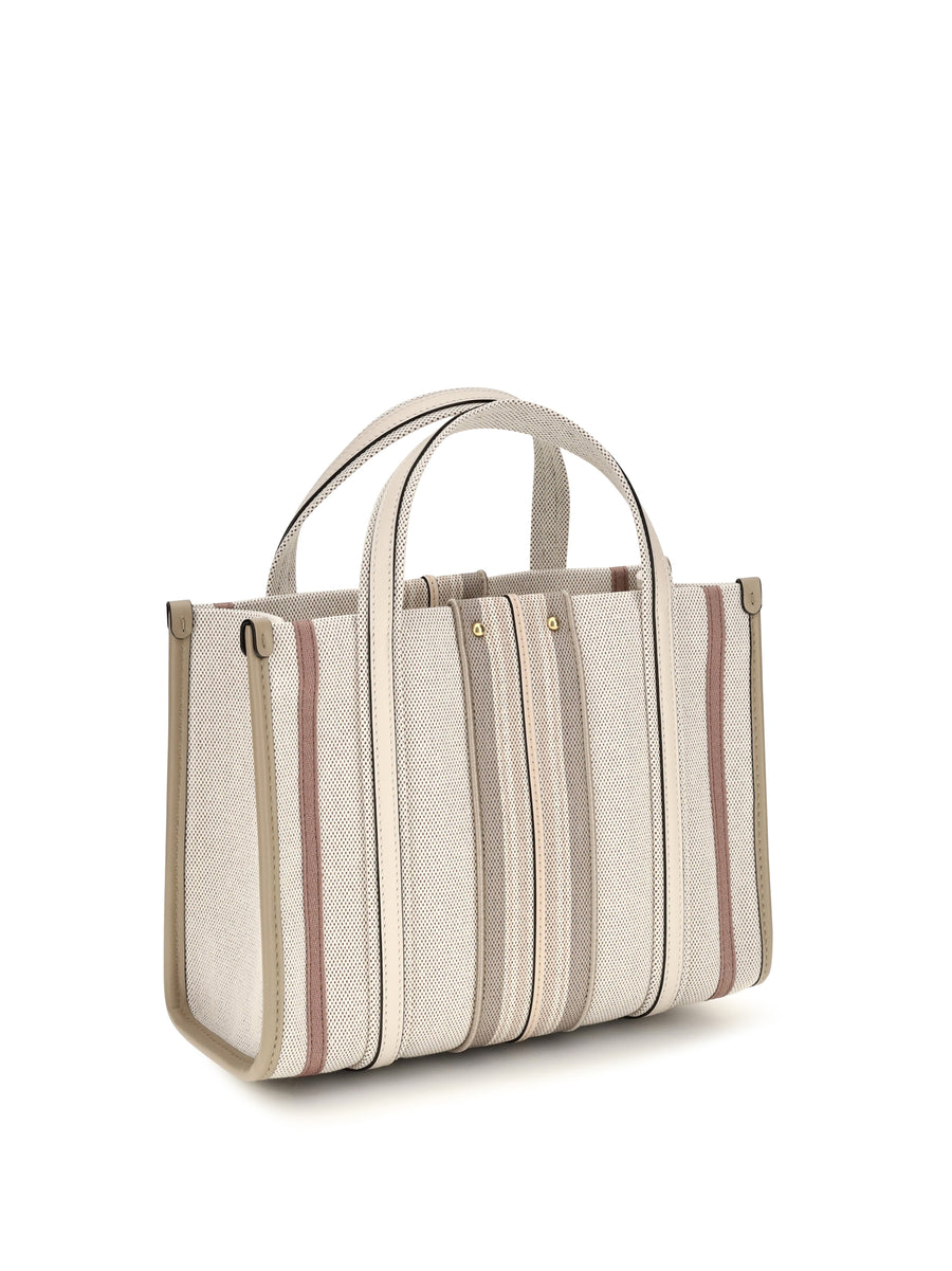 Tote Bag Small Woody Loop Nude Canvas Cotton Shoulder