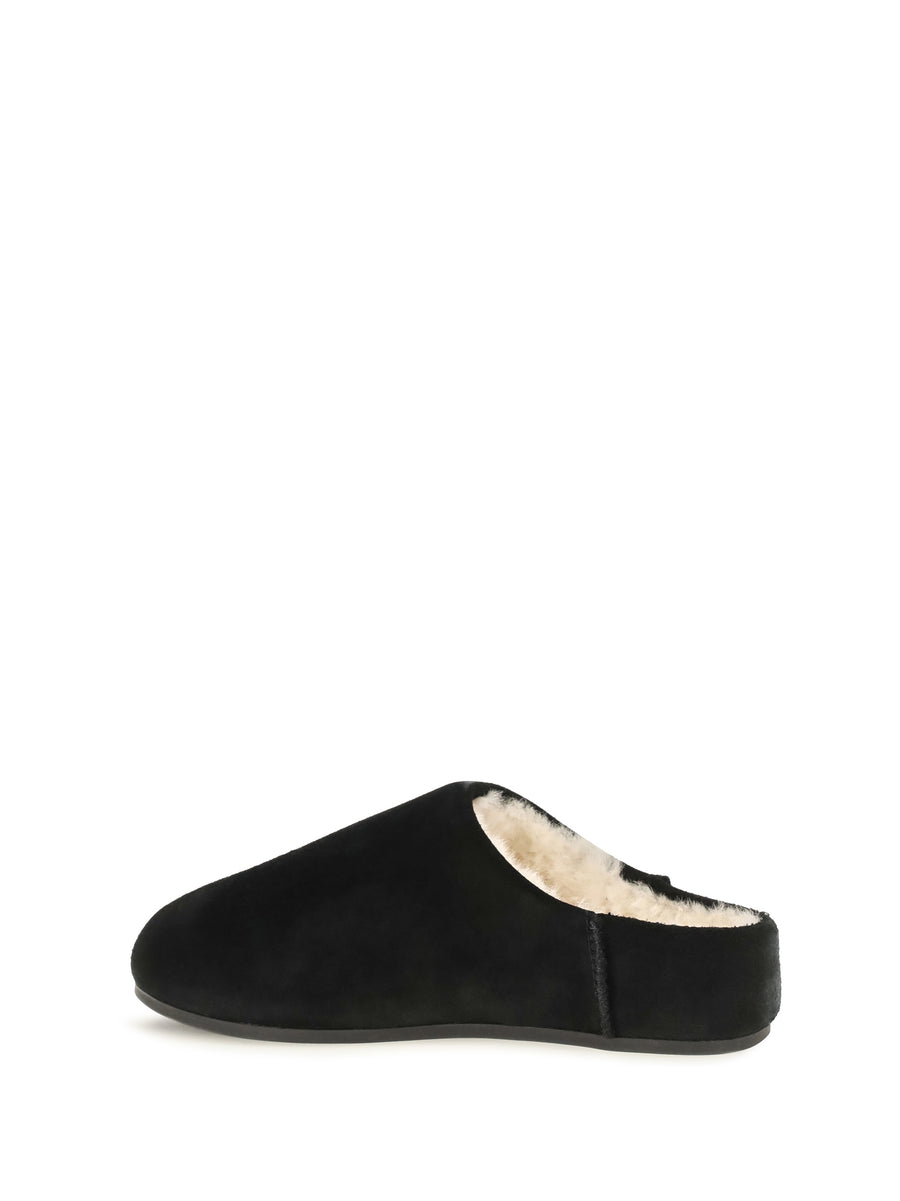 Slip-On Mules Elea Black Suede Upper: Mutton Sandal