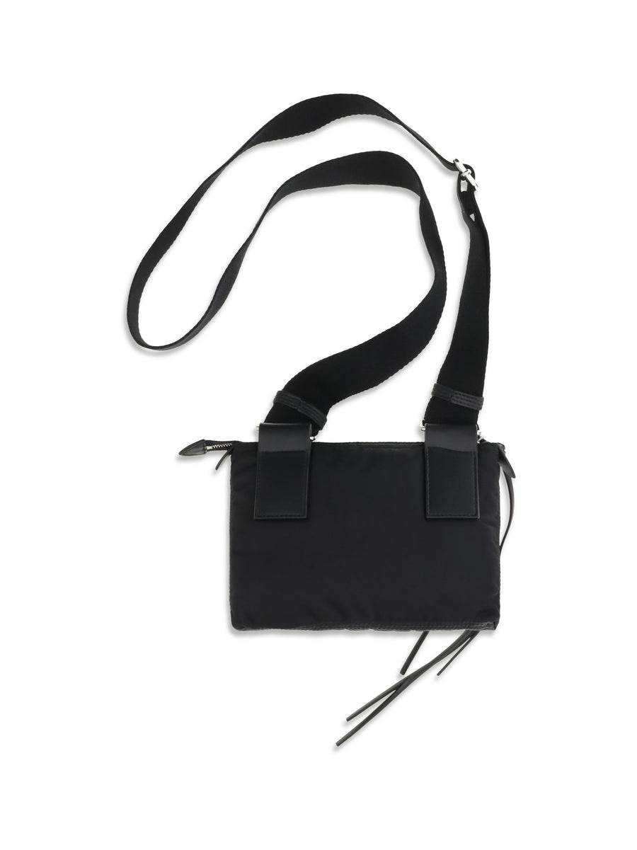 Camera Shoulder Bag Zip Black Nylon Black/black
