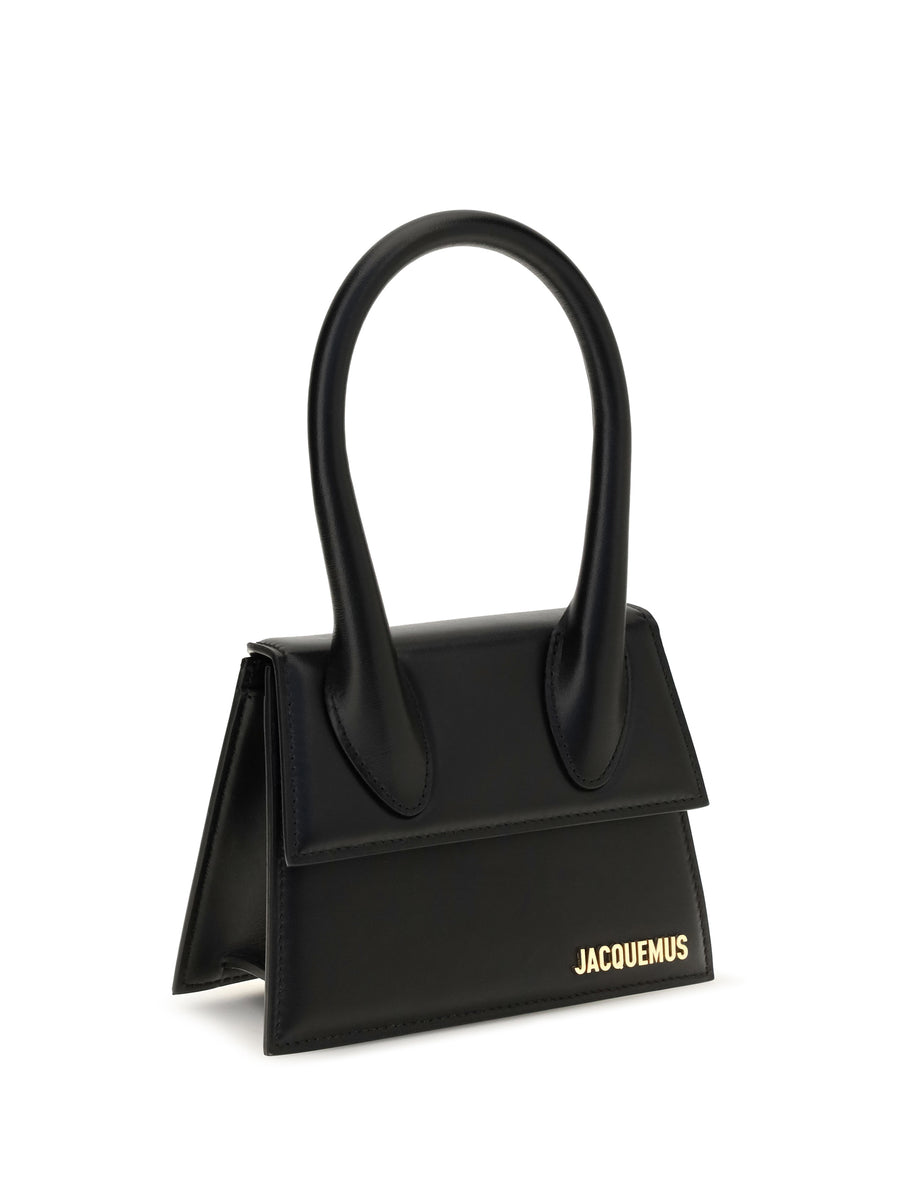 Top-Handle Bag Black Calf Leather Handbags