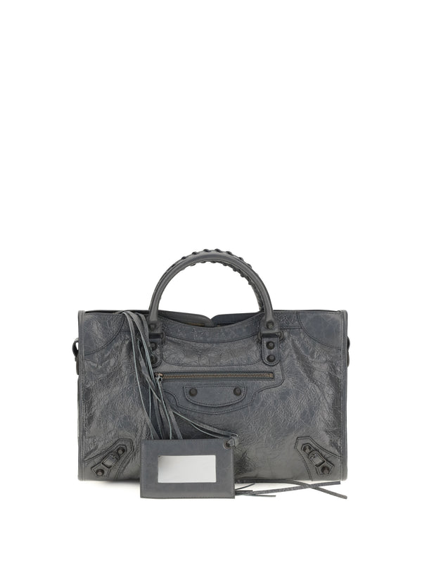 Balenciaga 85% lamb leather shoulder bag in gray