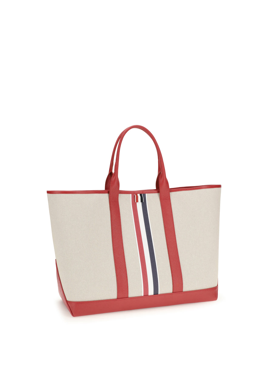 Canvas Tote Bag Red Cotton Shoulder