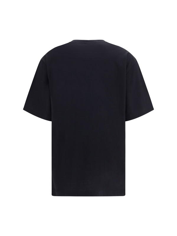 T-Shirt Cotton And Silk Jersey Black-Multicolour Black/multicolour T-shirts & Jerseys
