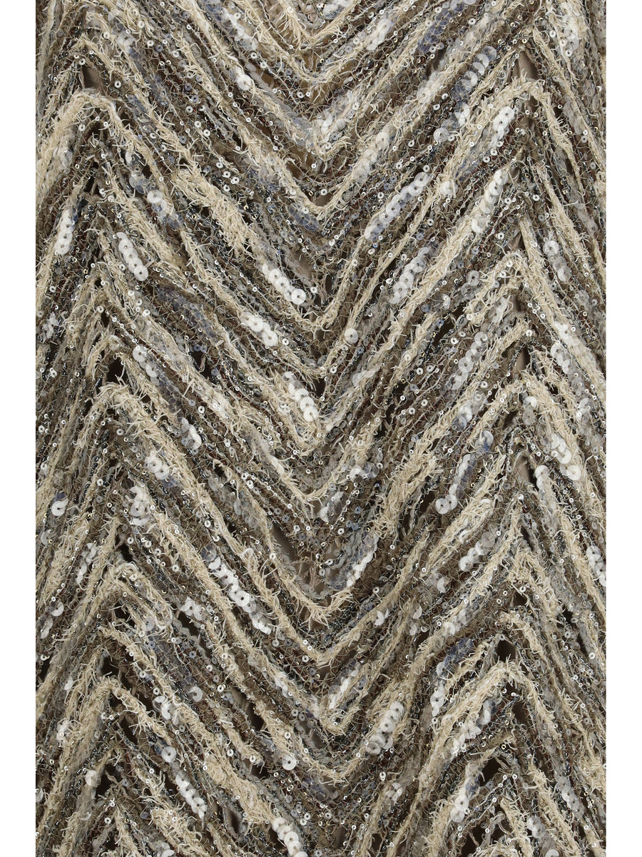 Dress Brown-Beige Sequin Brown/beige Paper
