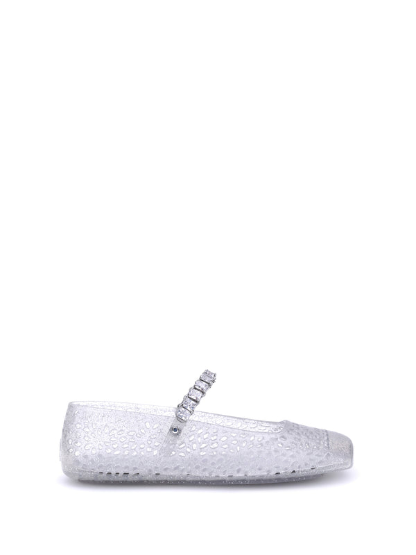 Jimmy Choo 100% Thermoplastic Polyurethane ballet flat in clear